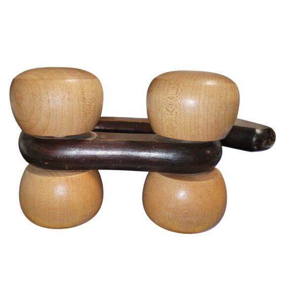 Vintage Wooden Horse Rolling Toy With Rope Tail & Smooth Wheels Handcrafted - Picture 9 of 13